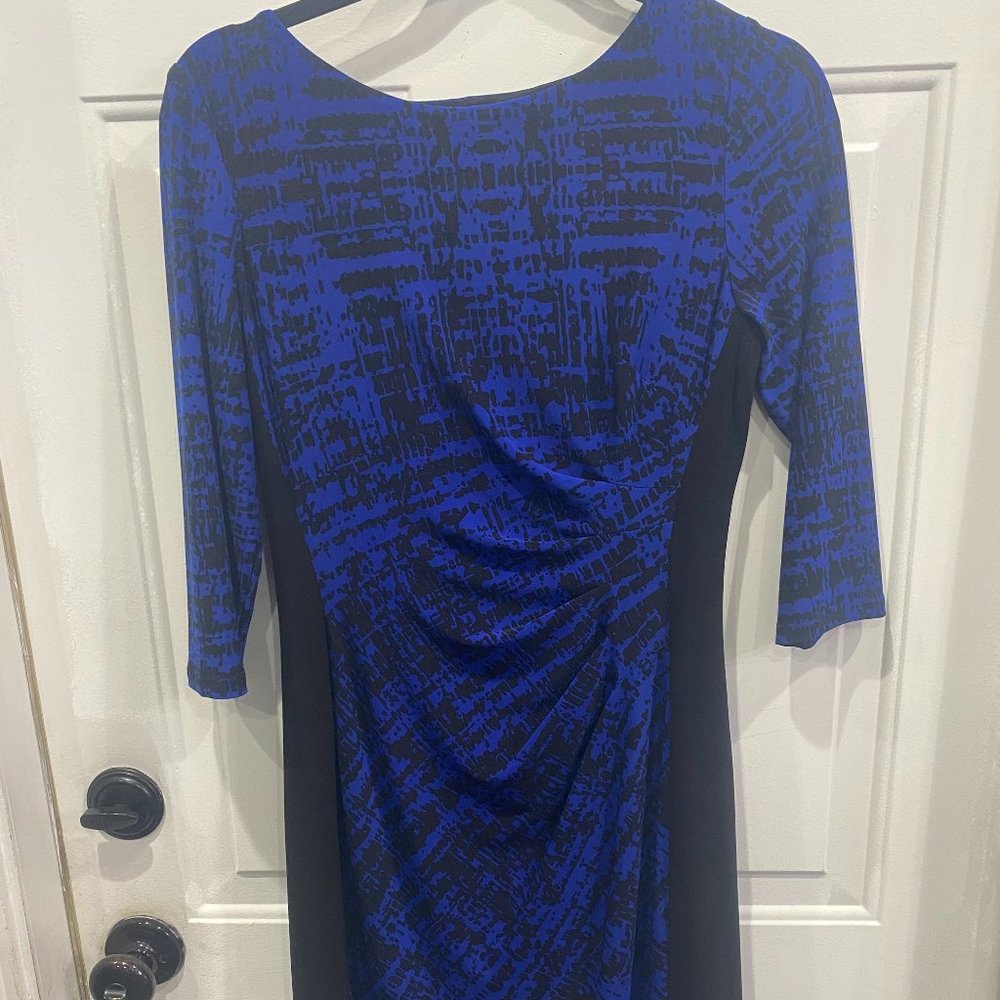 Black and Blue RALPH LAUREN Fitted Dress (Size 6)